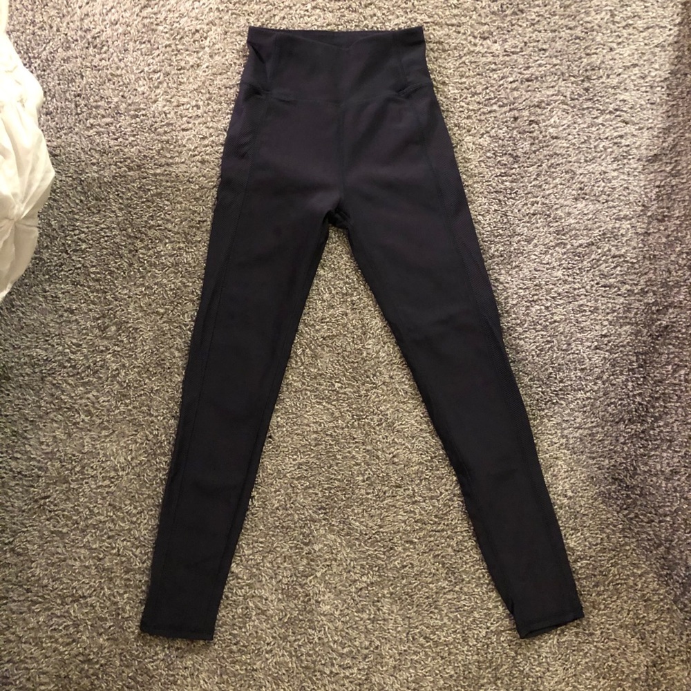 Ribbed navy active leggings